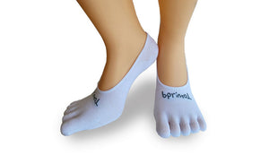 Bprimal Everyday Five-Toe Socks - Hidden - Thin Weight - White