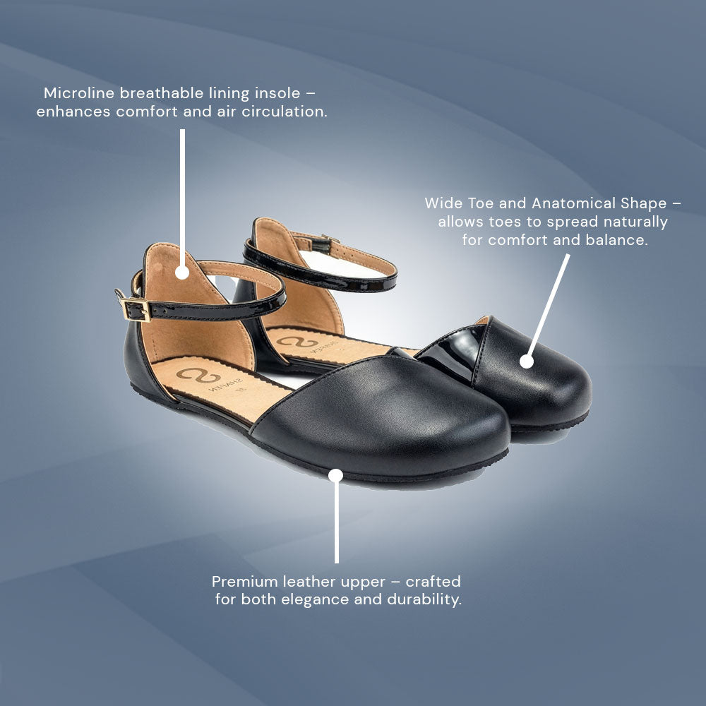 Shapen - POPPY Leather WIDE - Black (Womens)