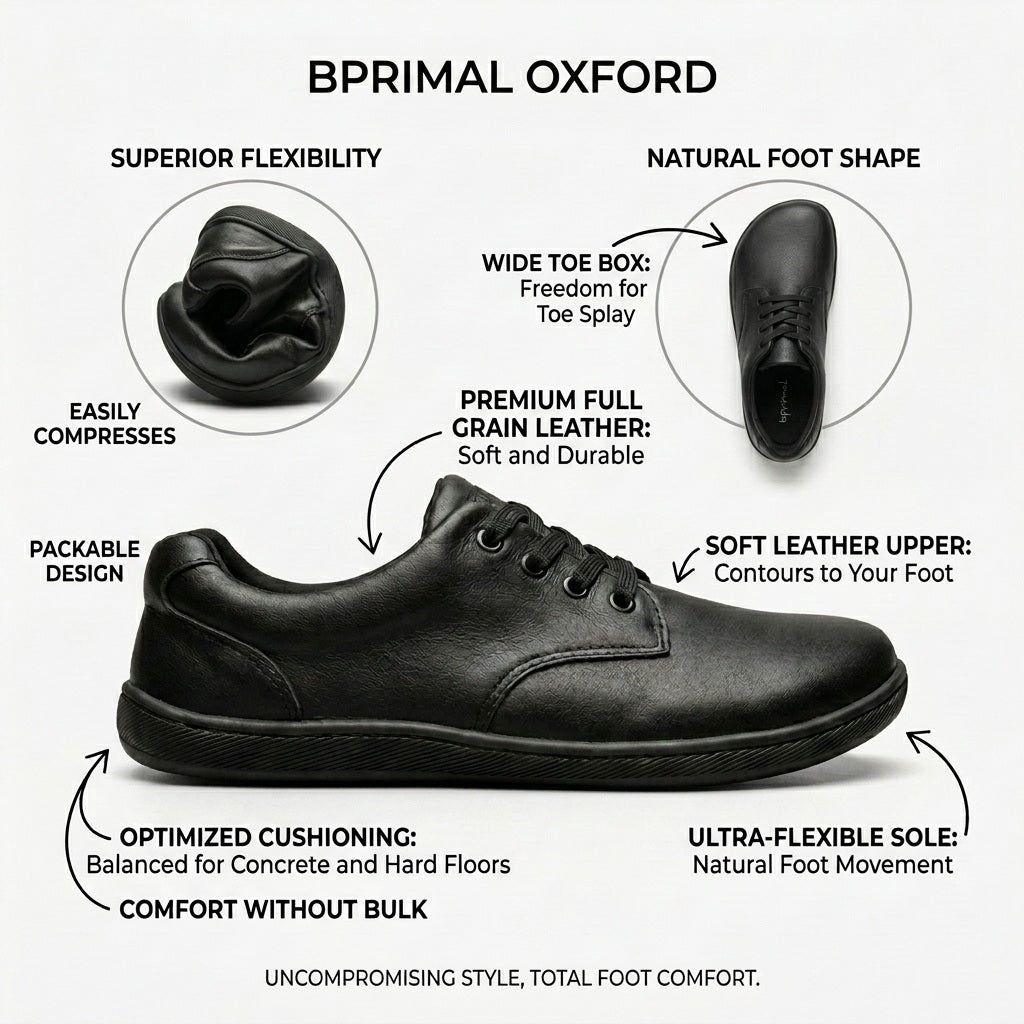 Bprimal - Oxford - Black Leather (Unisex)