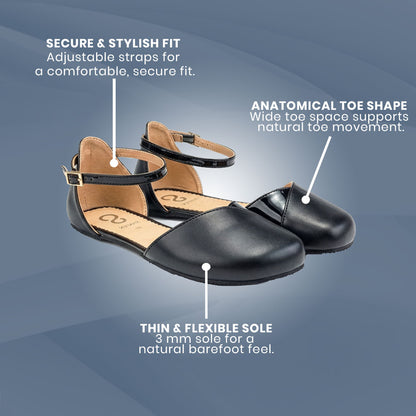Shapen - POPPY Leather WIDE - Black (Womens)