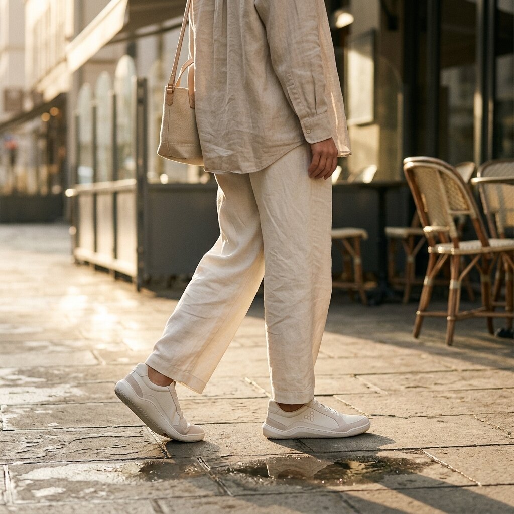 Vivobarefoot Gobi II Sneaker Premium Leather (Womens) - Limestone