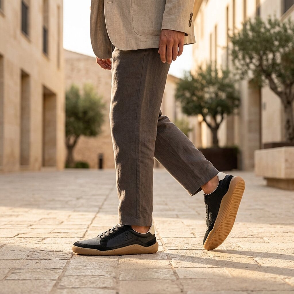 Vivobarefoot Gobi II Sneaker Premium Leather (Mens) - Obsidian