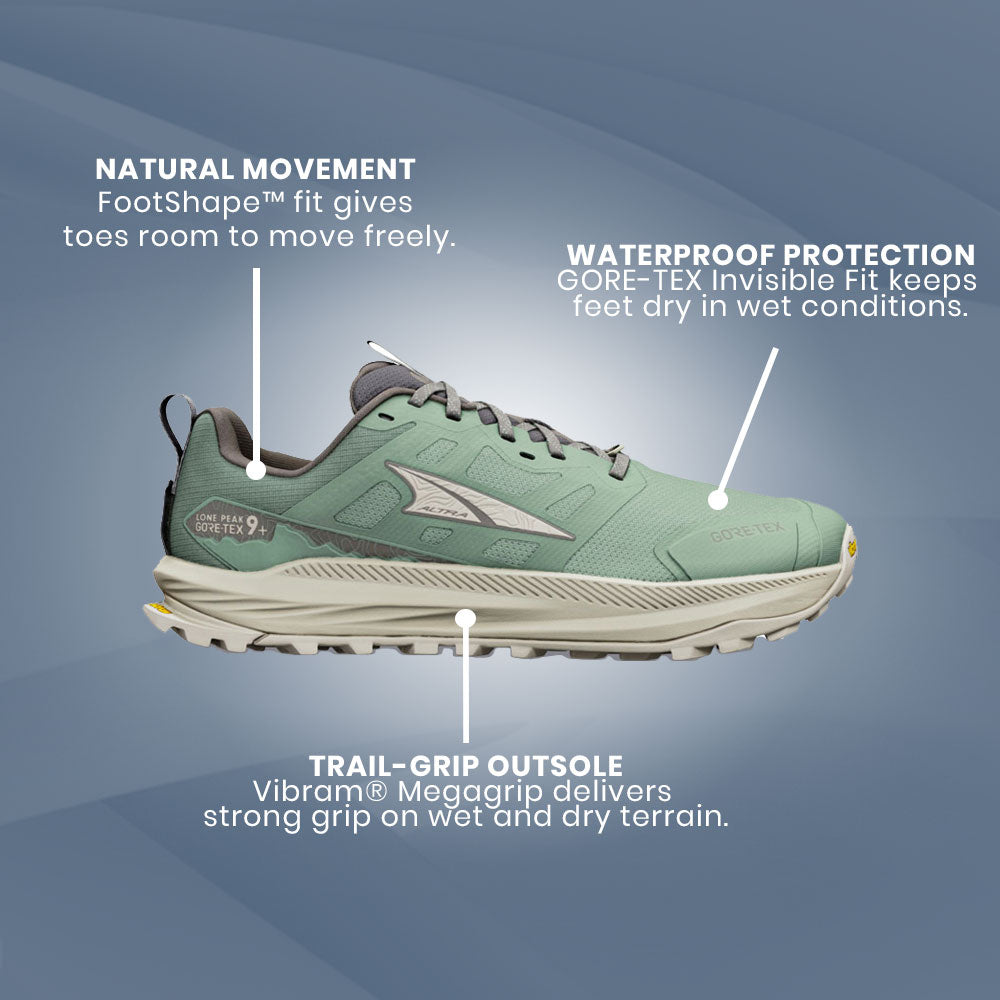 Altra - Lone Peak 9+ GTX Waterproof - Sea Spray/Island Fossil - Mens