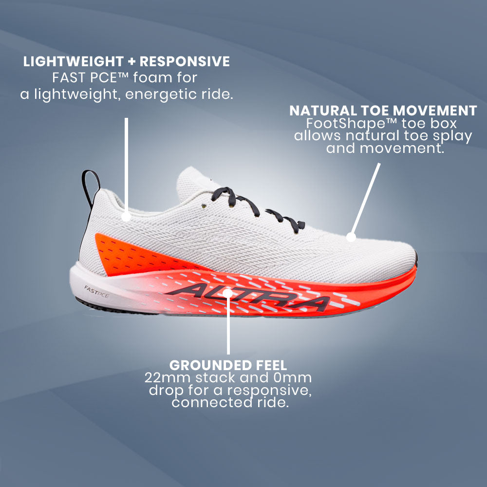 Altra - Vanish Pulse - White/Black/Firey Coral- Mens