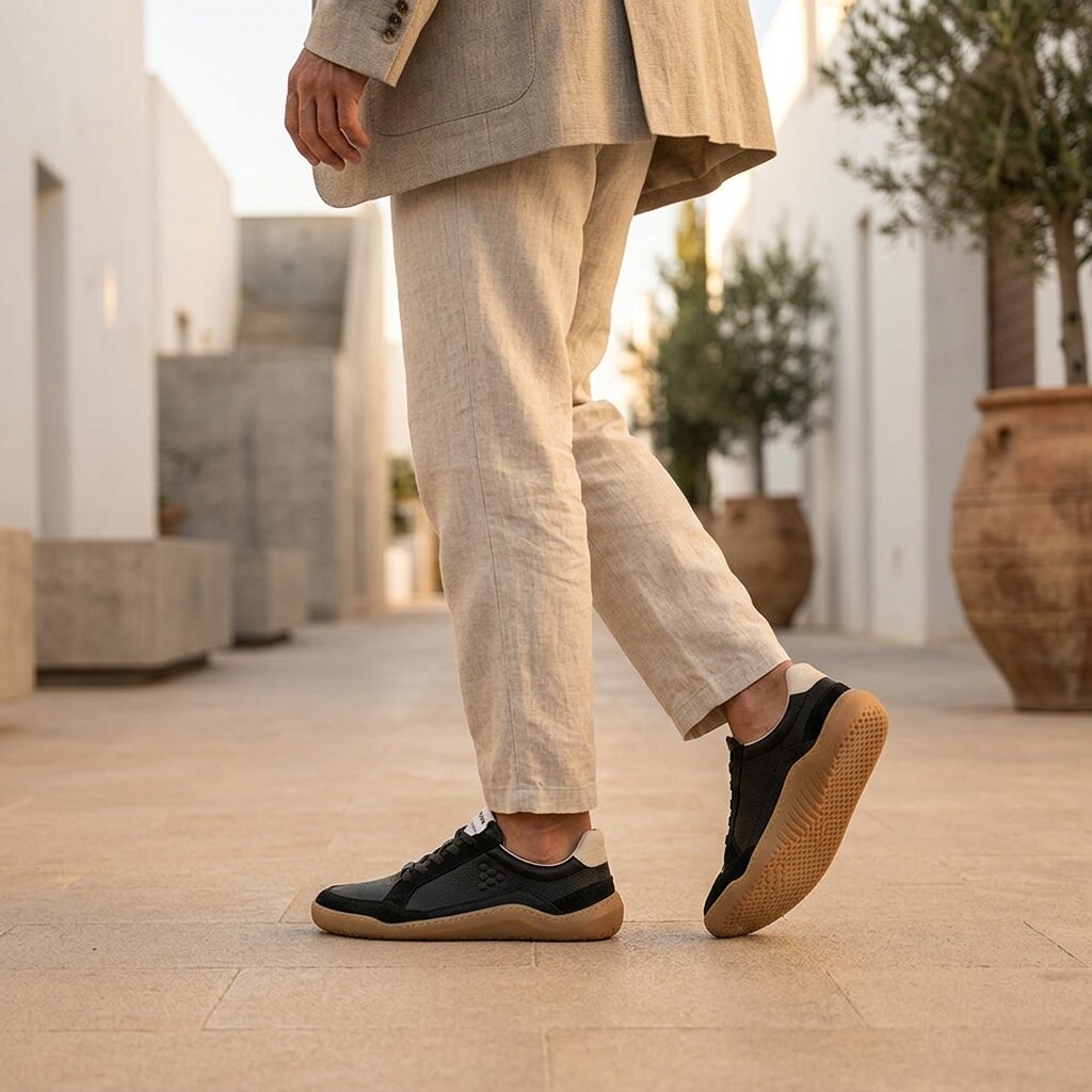 Vivobarefoot Gobi II Sneaker Premium Leather (Mens) - Obsidian