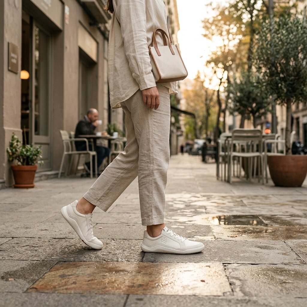 Vivobarefoot Gobi II Sneaker Premium Leather (Womens) - Limestone