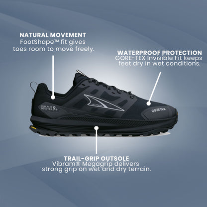 Altra - Lone Peak 9+ GTX Waterproof- Black/Black - Womens