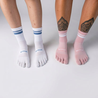 Bprimal GRIP Five-Toe Socks - Crew - Regular Weight - Blush