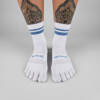 Bprimal GRIP Five-Toe Socks - Crew - Regular Weight - Coastal