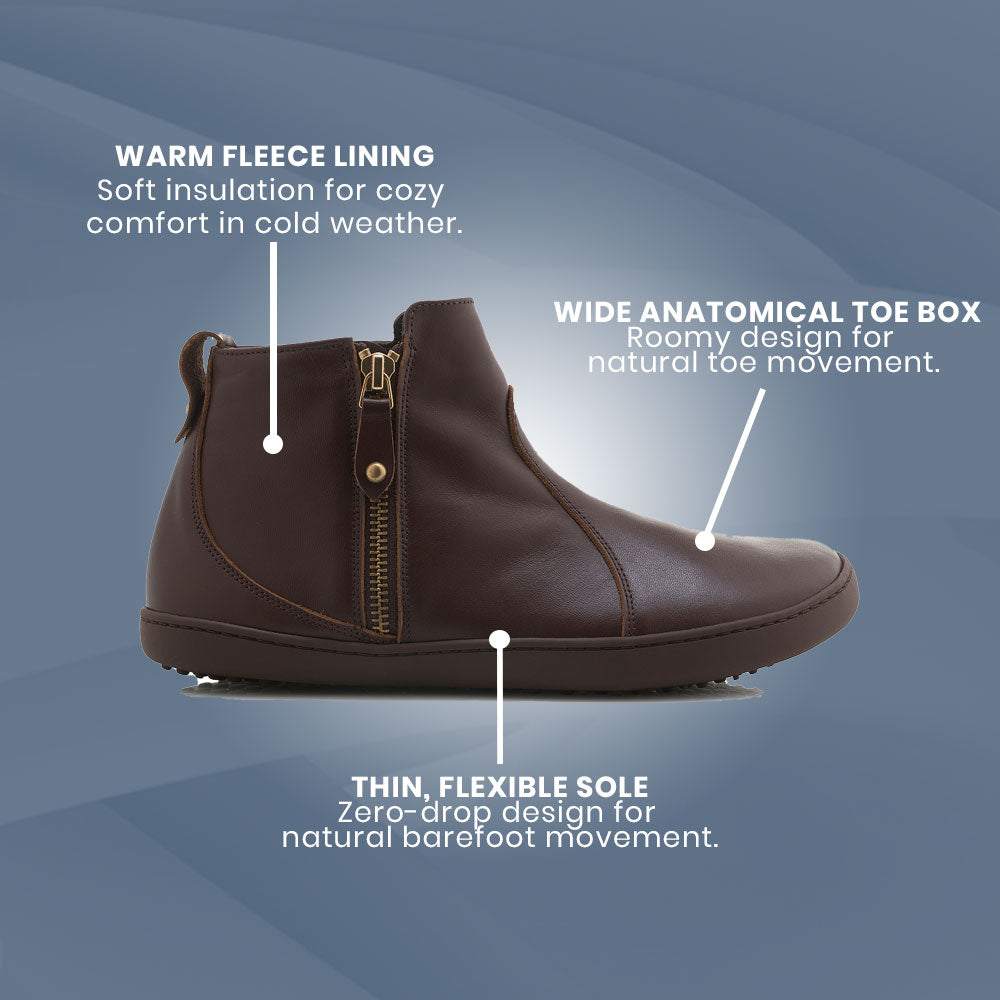 Shapen - IVY 2.0 Barefoot Ankle Boots - Brown (Womens)