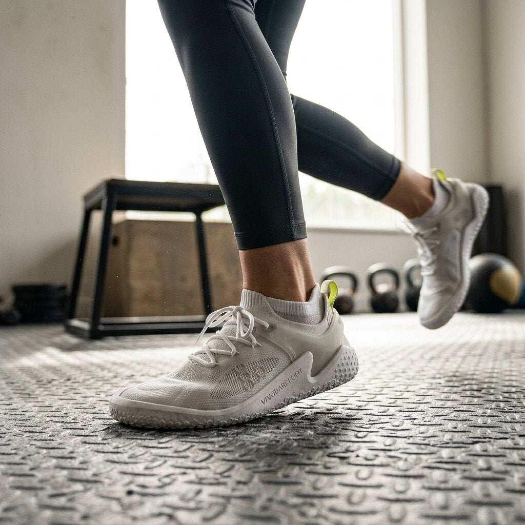 Vivobarefoot Motus Strength (Womens) - Bright White/Grey
