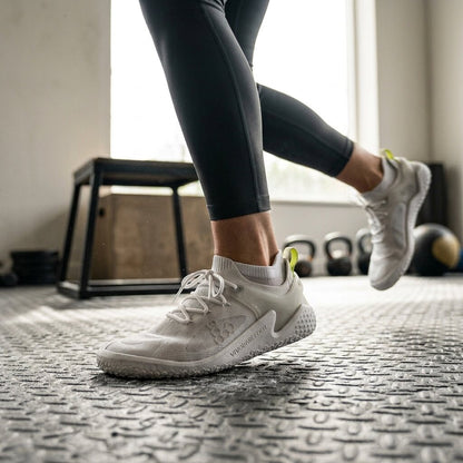 Vivobarefoot Motus Strength (Womens) - Bright White/Grey