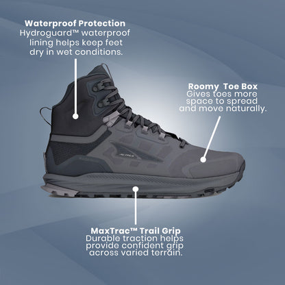 Altra - Lone Peak 9 Waterproof Mid Black/Grey - Mens