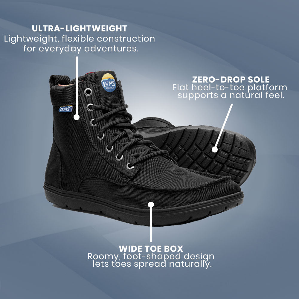 Lems - Boulder Boot - Black (Nylon) (Unisex)