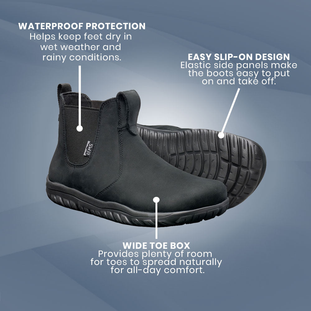 Lems - Chelsea Boot Waterproof - Obsidian (Unisex)