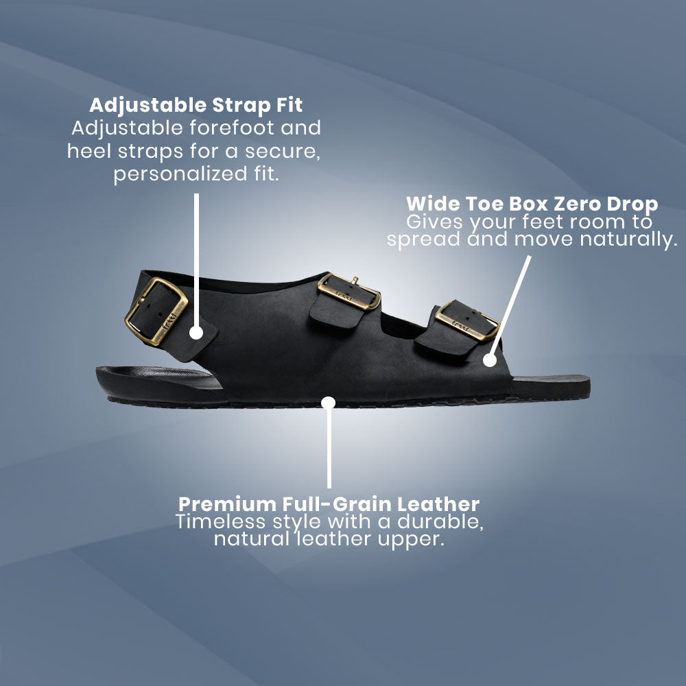 Freet - Salcombe Sandal - Black (Unisex)