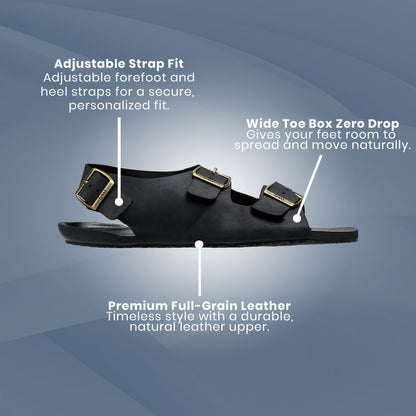 Freet - Salcombe Sandal - Black (Unisex)