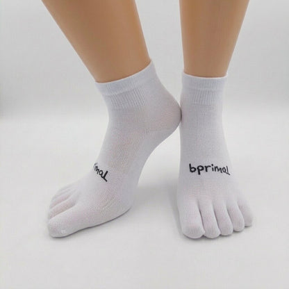 Bprimal Everyday Five-Toe Socks - Mini-Crew - Regular Weight - White