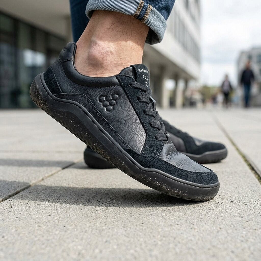 Vivobarefoot Gobi III Sneaker Leather (Mens) - Triple Obsidian
