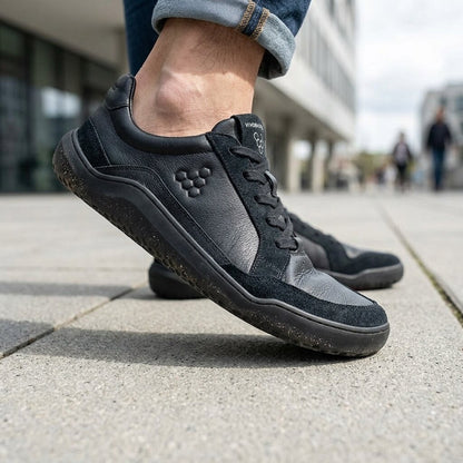 Vivobarefoot Gobi III Sneaker Leather (Mens) - Triple Obsidian