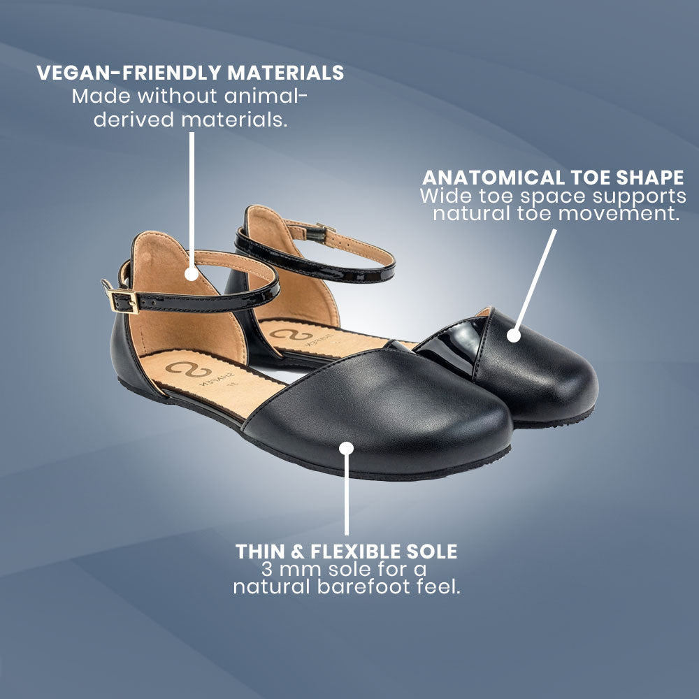 Shapen - POPPY WIDE- Black (Vegan) - Womens