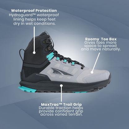 Altra - Lone Peak 9 Waterproof Mid - Black/Grey - Womens