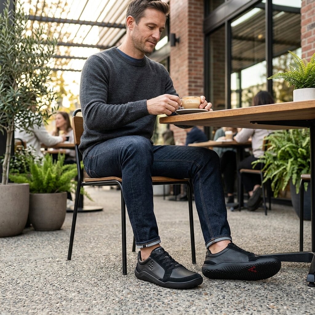 Vivobarefoot Gobi III Sneaker Leather (Mens) - Triple Obsidian