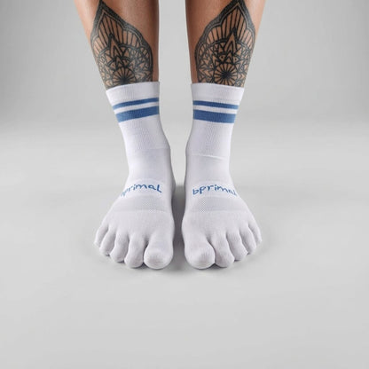 Bprimal GRIP Five-Toe Socks - Crew - Regular Weight - Coastal