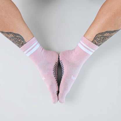 Bprimal GRIP Five-Toe Socks - Crew - Regular Weight - Blush