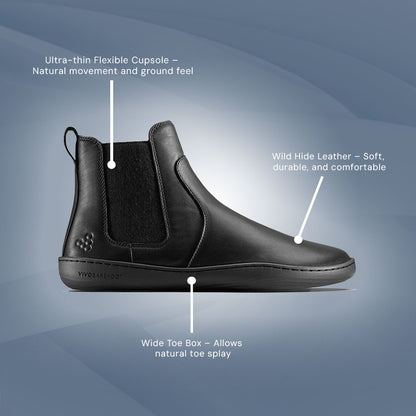 Vivobarefoot - Sensus Chelsea - Obsidian (Womens)