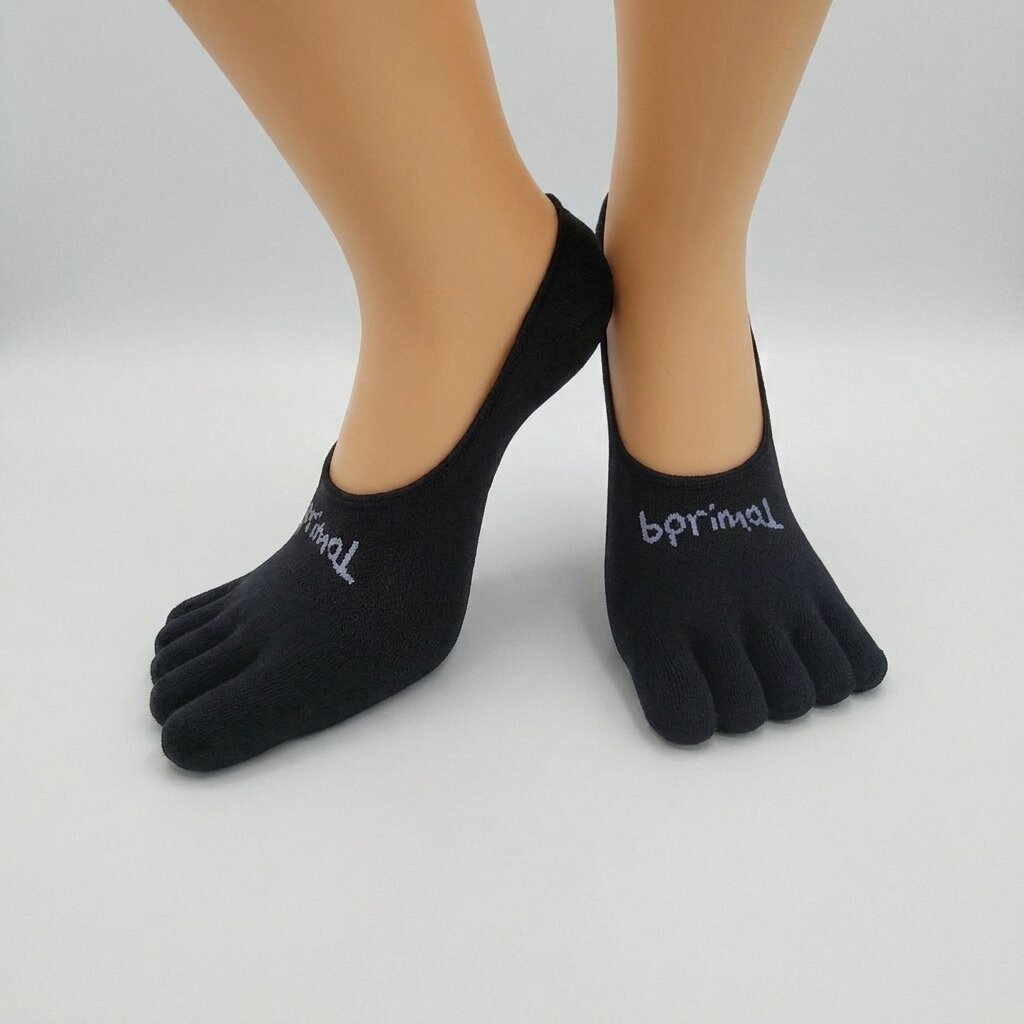Bprimal Everyday Five-Toe Socks - Hidden - Thin Weight - Black