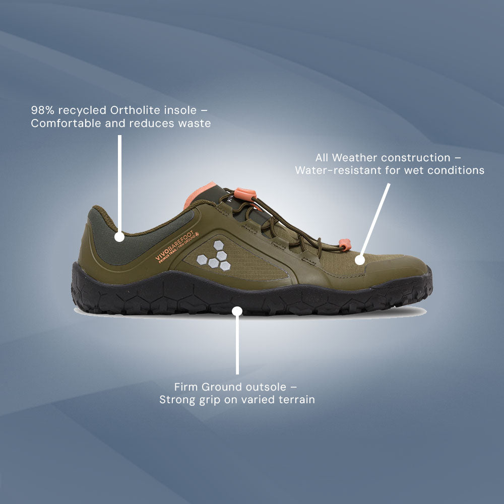 Vivobarefoot Primus Trail III All Weather FG - Dark Olive (Mens)