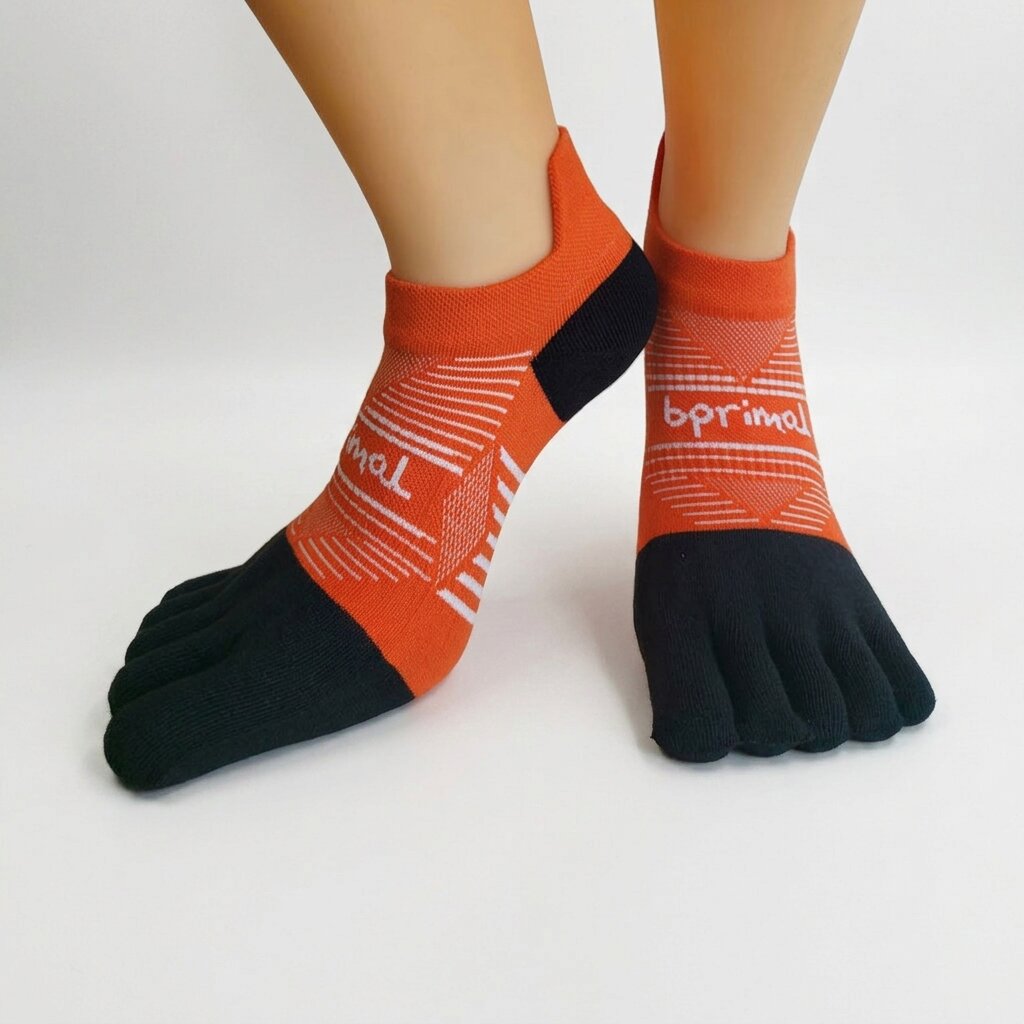 Bprimal Performance Five-Toe Socks - Regular Weight - No-Show - Sunrise