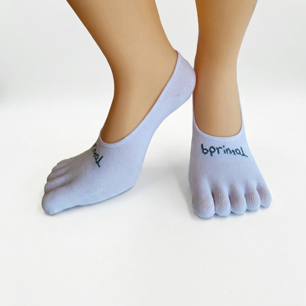 Bprimal Everyday Five-Toe Socks - Hidden - Thin Weight - White