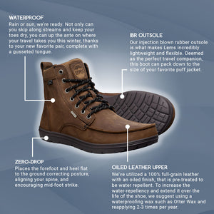 Lems - Waterproof Boulder Boot - Weathered Umber (Unisex) - bprimal