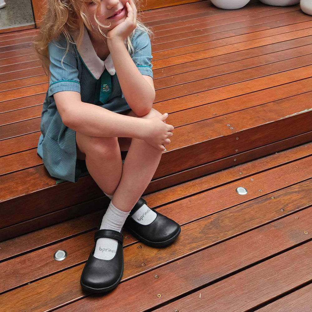 Bprimal Kids - MJ 2.0 - Black (Leather) School Shoes