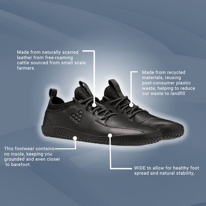 Vivobarefoot Primus School II (Junior) - Obsidian - bprimal