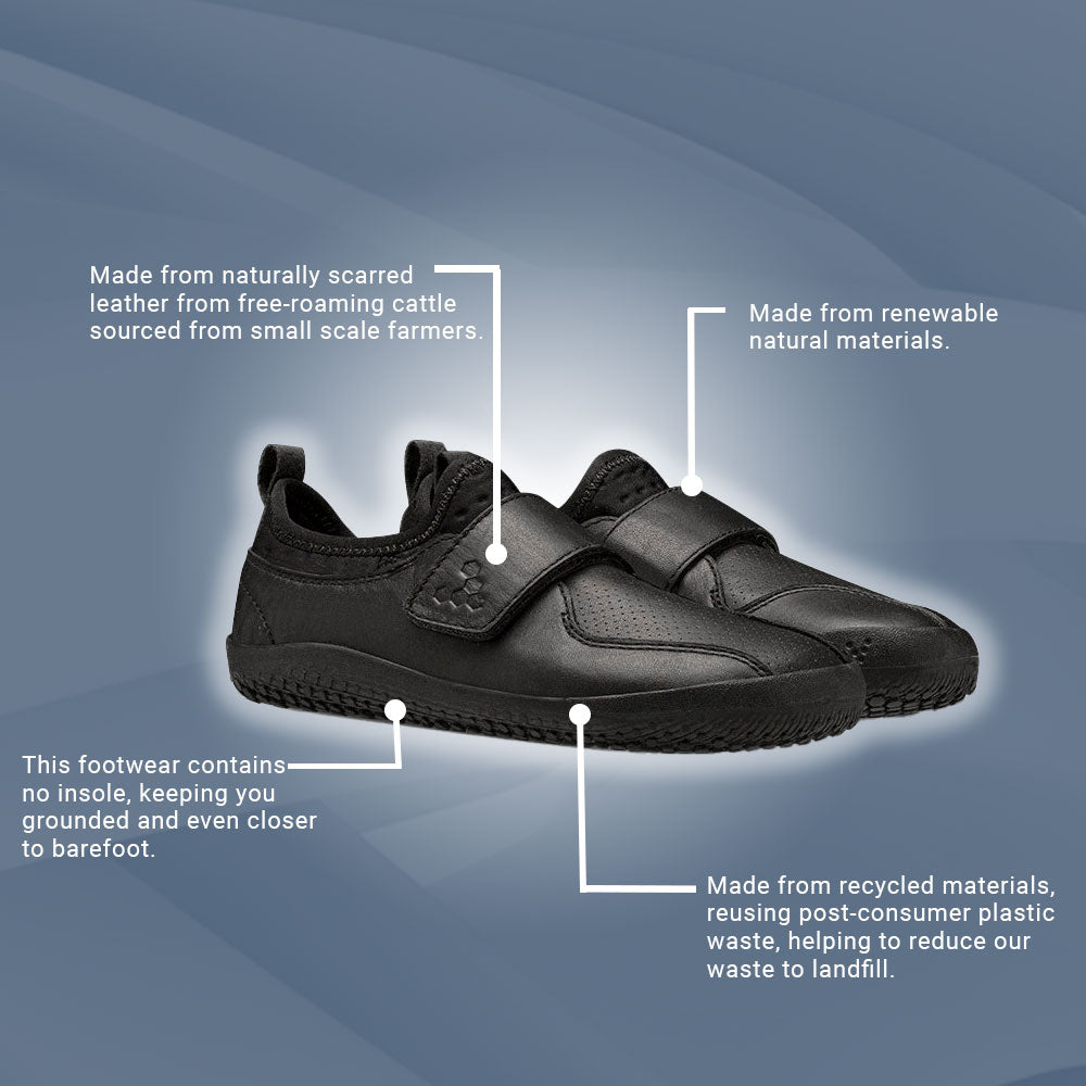 Vivobarefoot Primus School II (Kids) - Obsidian - bprimal