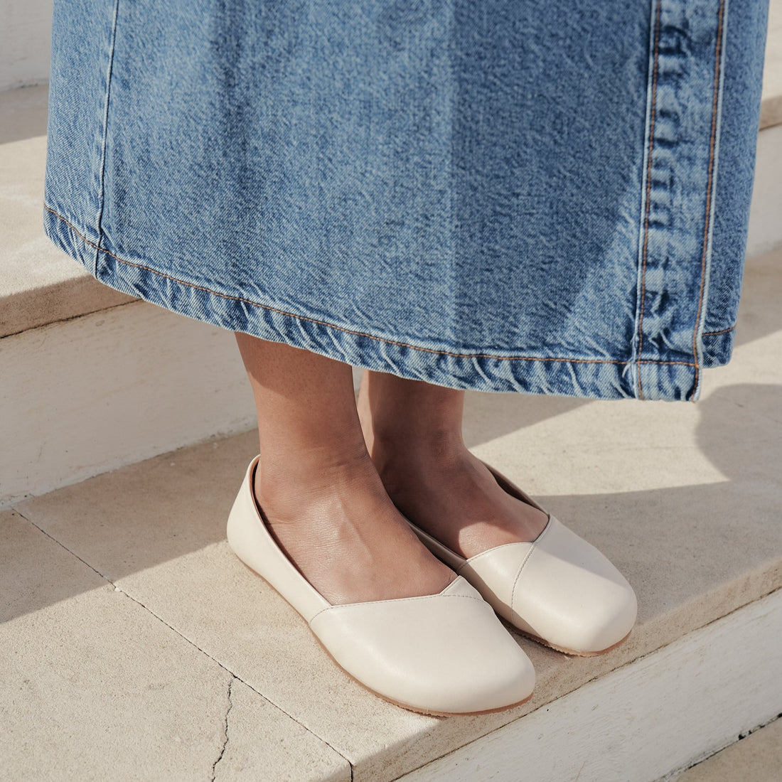 Shapen - PEONY Barefoot Ballerinas - Beige (Womens)