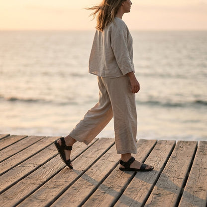 Vivobarefoot Sensus Yin Sandal (Womens) - Obsidian