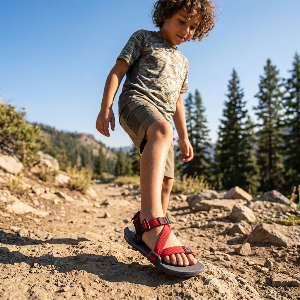 XeroShoes - Z-Trail - Kids - Charcoal / Red Pepper