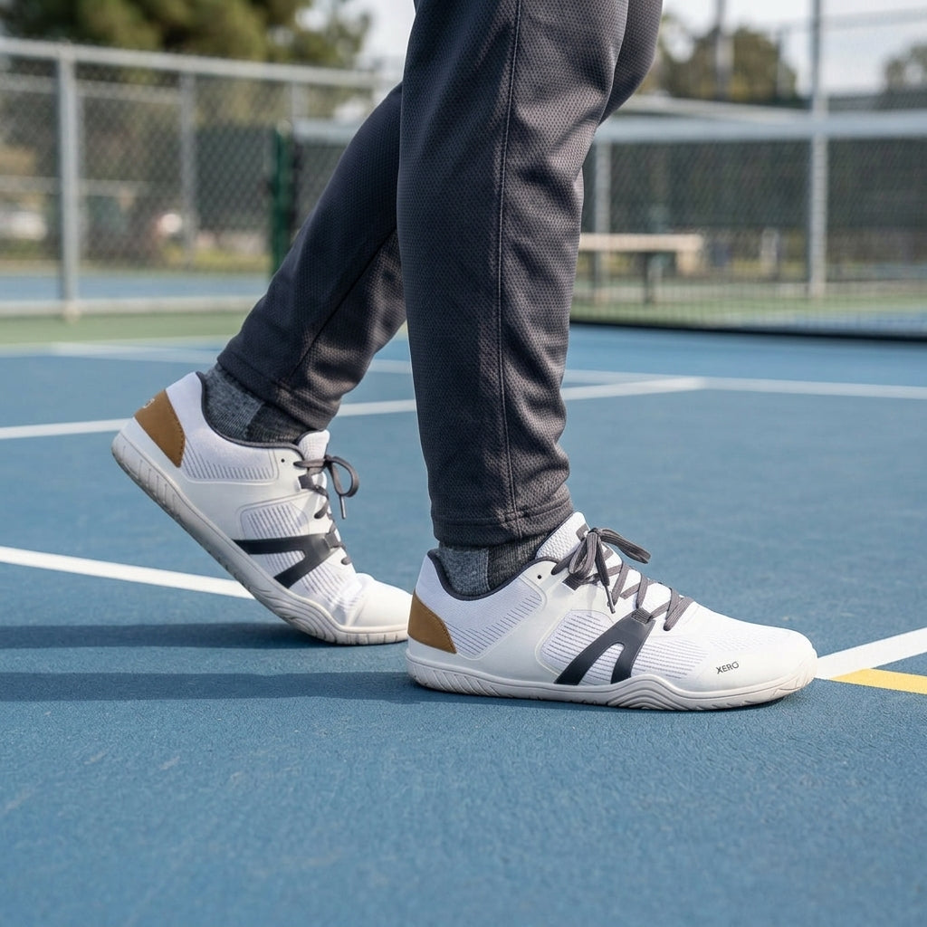 XeroShoes - 360 Rally - Barefoot Court Shoe - Mens - White/Asphalt