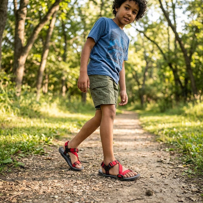 XeroShoes - Z-Trail - Kids - Charcoal / Red Pepper