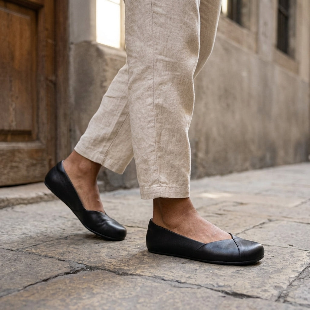 XeroShoes - Phoenix - Leather Dress Flat - Womens - Black