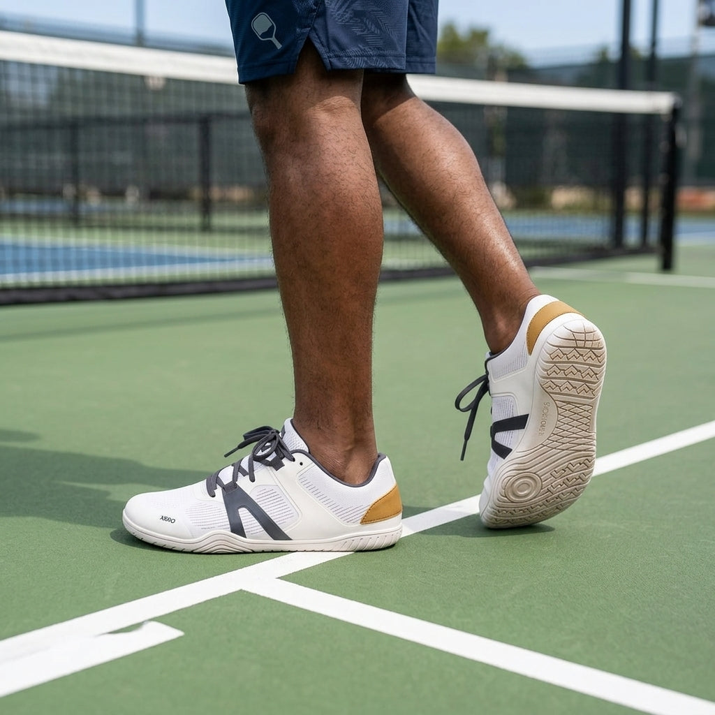 XeroShoes - 360 Rally - Barefoot Court Shoe - Mens - White/Asphalt