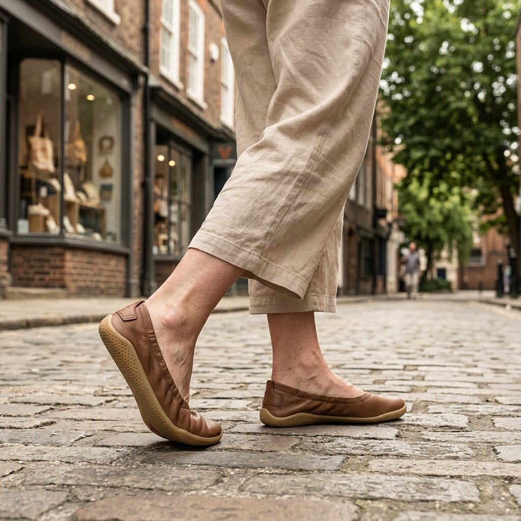 Vivobarefoot Primus Asana Yin Ballerina Leather (Womens) - Tan