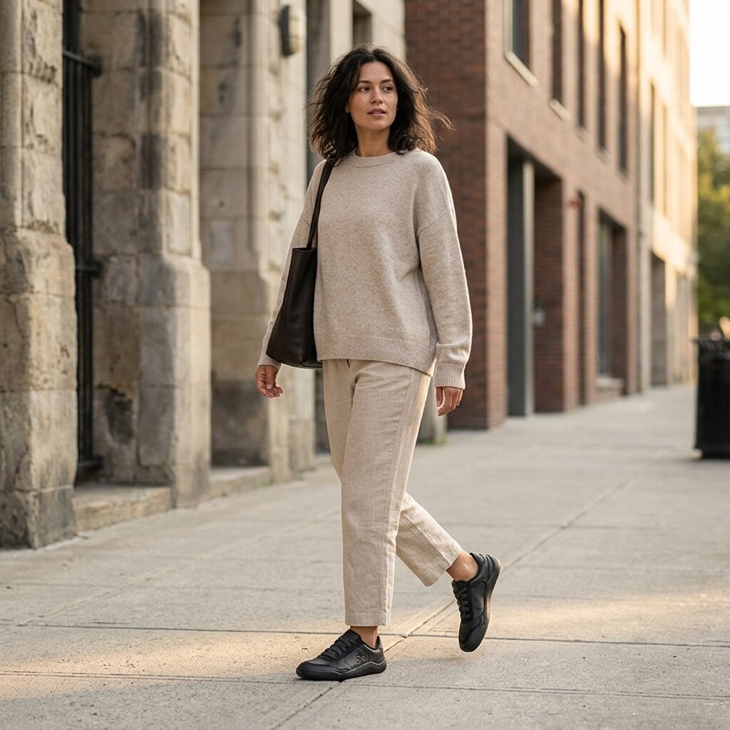 Vivobarefoot Gobi Sneaker Leather (Womens) - Obsidian