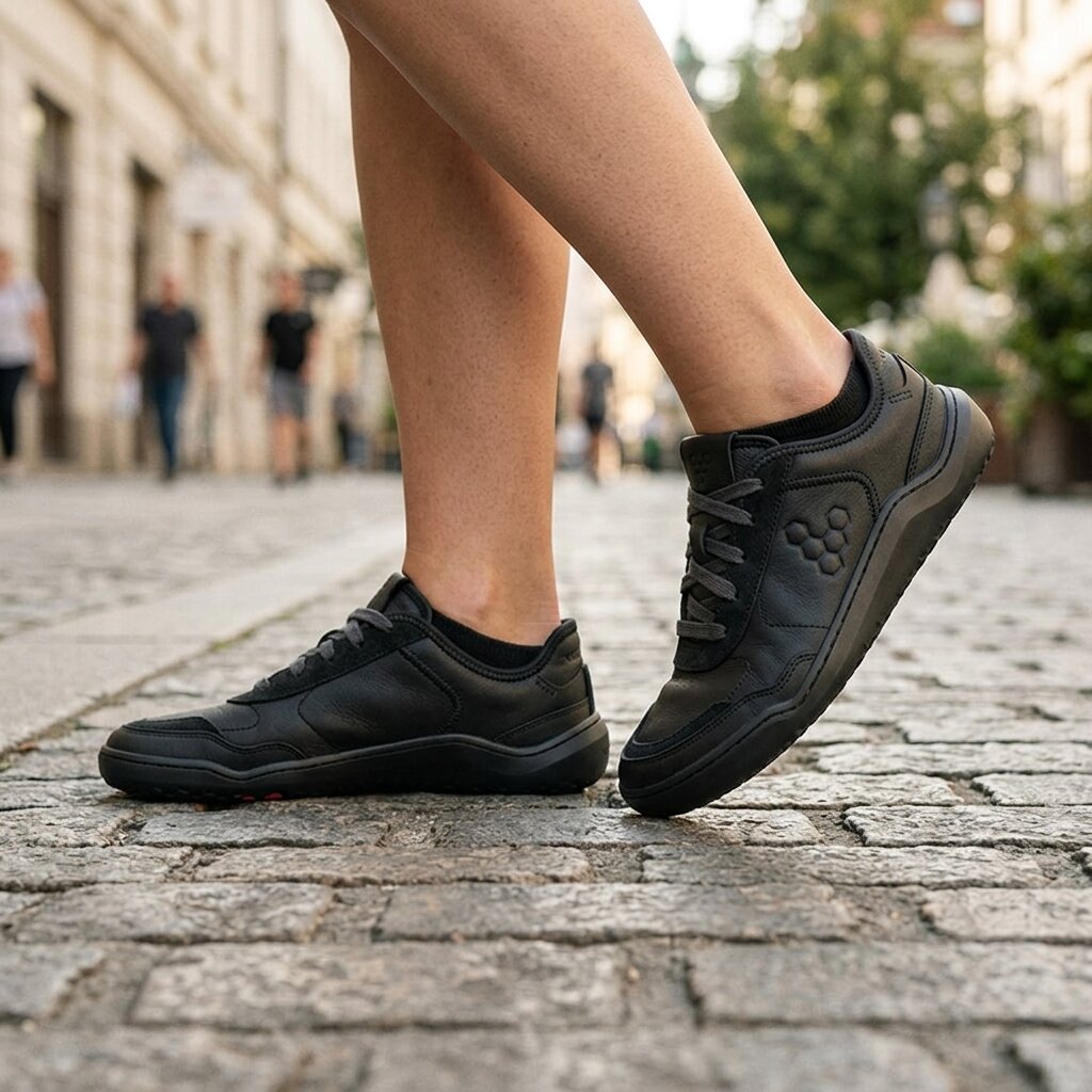 Vivobarefoot Gobi Sneaker Leather (Womens) - Obsidian