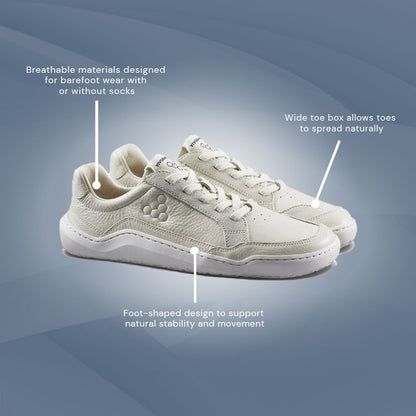 Vivobarefoot Gobi III Sneaker Leather (Womens) - Limestone