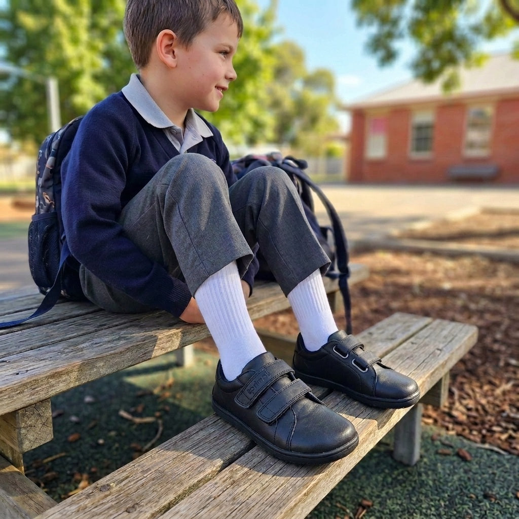 Bprimal Kids - Classic 2.0 - Blackout (Leather) School Shoes